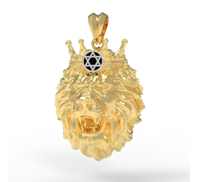 Gold Lion pendant with the Star of David 324120zd