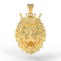 Gold pendant Lion at the crown 324120