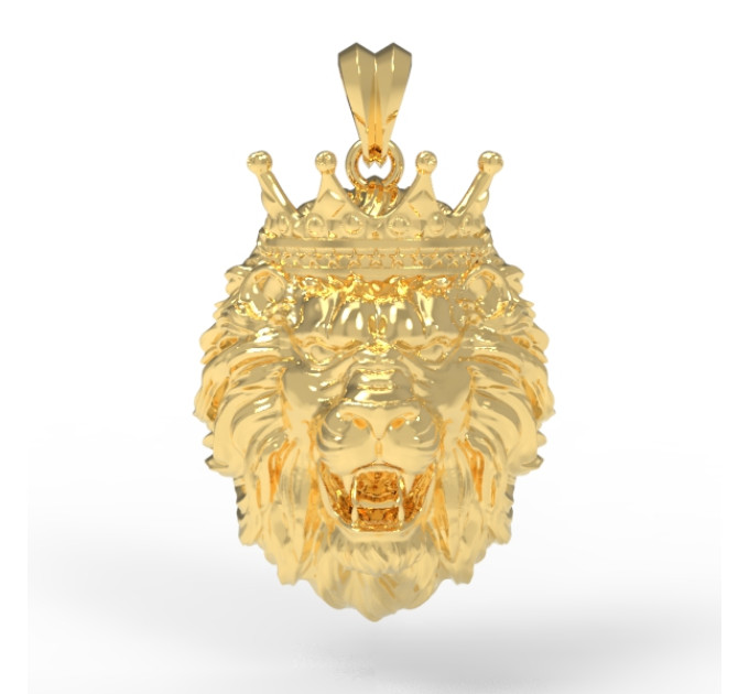 Gold pendant Lion at the crown 324120