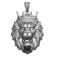 Silver pendant Lion at the crown 324232