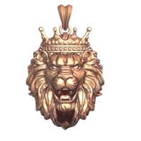 Кулон золотий Лев у короні 324110
