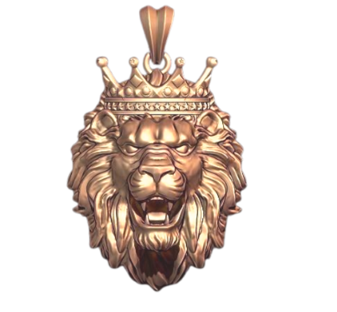 Кулон золотой Лев в короне 324110