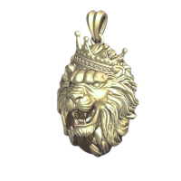 Кулон золотий Лев у короні набік 326120