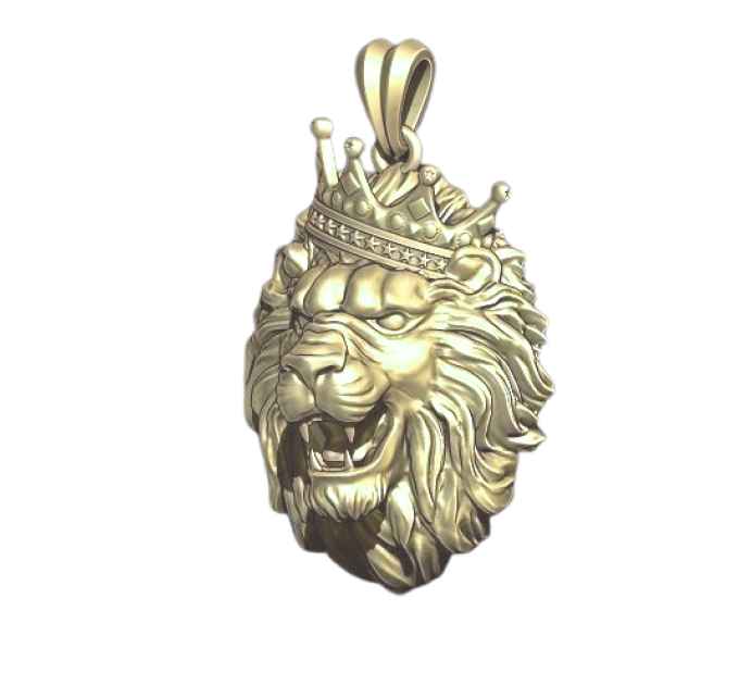 Кулон золотий Лев у короні набік 326120