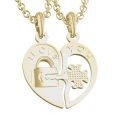 Pendants for two gilded Key and lock 302223