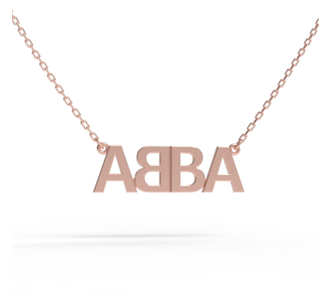 A pendant with a name on a gold-plated chain 320213-0,4 ABBA