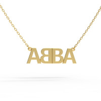 A pendant with a name on a gold-plated chain 320223-0,4 ABBA