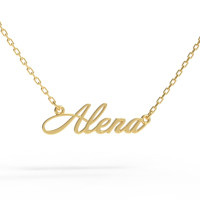 Gold name pendant on a chain 320120-0,3 Alena