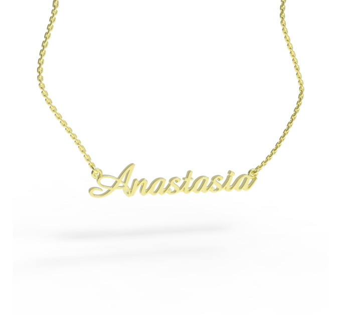 A pendant with a name on a gold-plated chain 320223-0,4 Anastasia