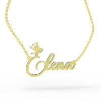 Gold name pendant on a chain 320120-0,3 Elena