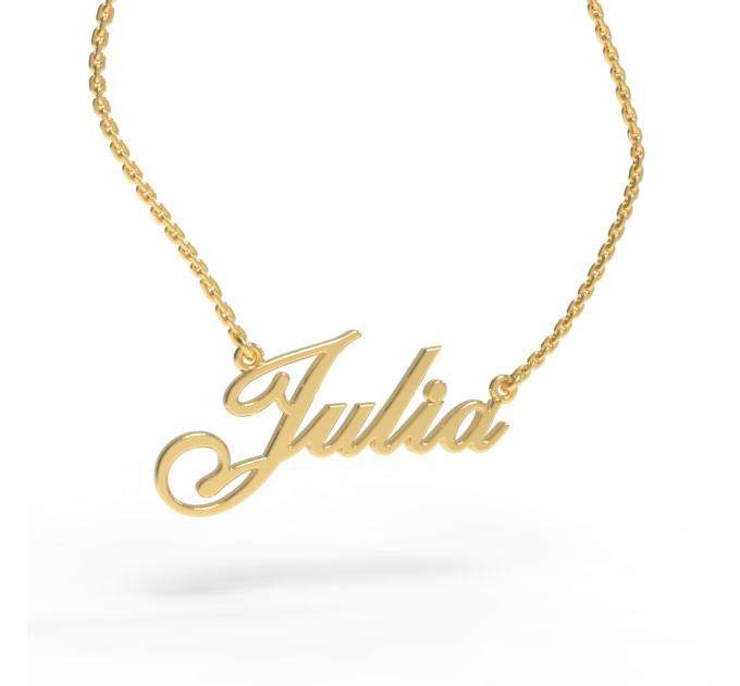 Gold name pendant on a chain 320120-0,4 Julia
