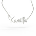 Silver name pendant on a chain 320232-0,4фб Kamilla