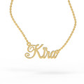 A pendant with a name on a gold-plated chain 320223-0,4фб Kira