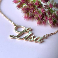 Personalized gold pendant on a chain 320110-0,4фб Lisa