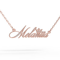 A pendant with a name on a gold-plated chain 320213-0,4фб Melaniia