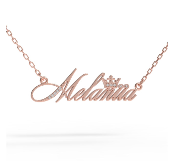 Gold name pendant on a chain 320110-0,4фб Melaniia