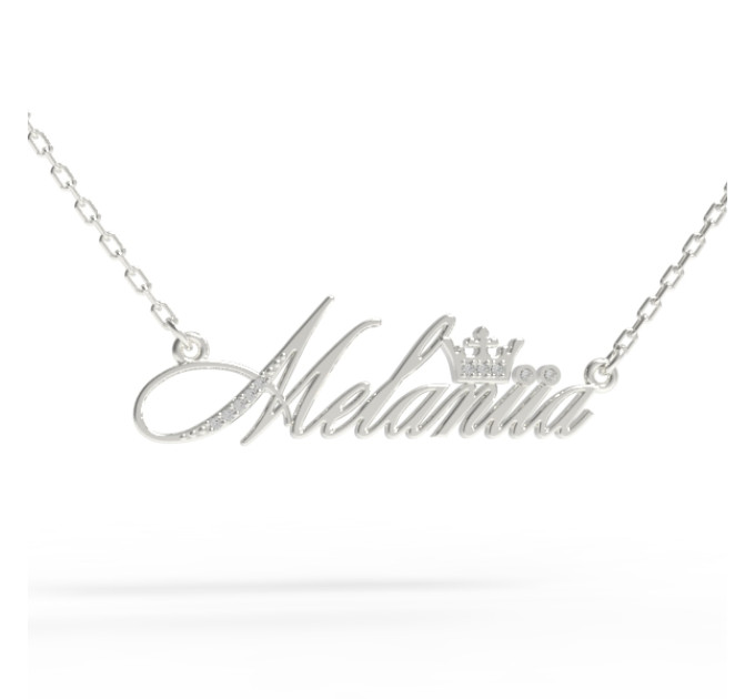 Silver name pendant on a chain 320232-0,4фб Melaniia