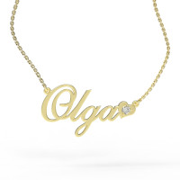 Gold name pendant on a chain 320120-0,4фб Olga