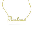 Gold name pendant on a chain 320120-0,4 Ruslana