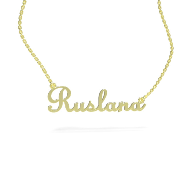 A pendant with a name on a gold-plated chain 320223-0,4 Ruslana