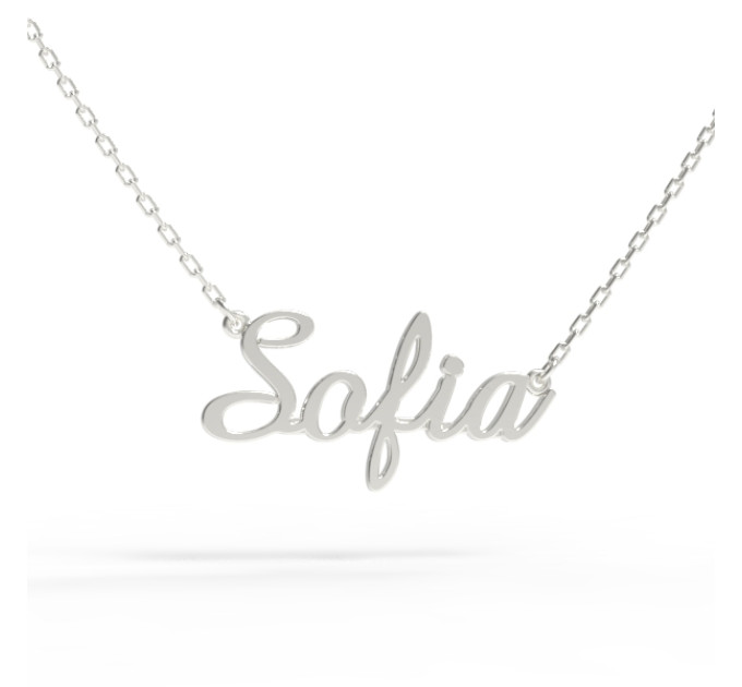 Gold name pendant on a chain 320130-0,4 Sofia