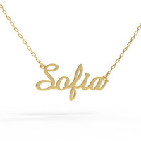 A pendant with a name on a gold-plated chain 320223-0,4 Sofia
