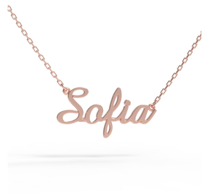 A pendant with a name on a gold-plated chain 320213-0,4 Sofia
