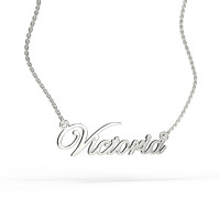 A pendant with a name on a gold-plated chain 320223-0,4 Victoria