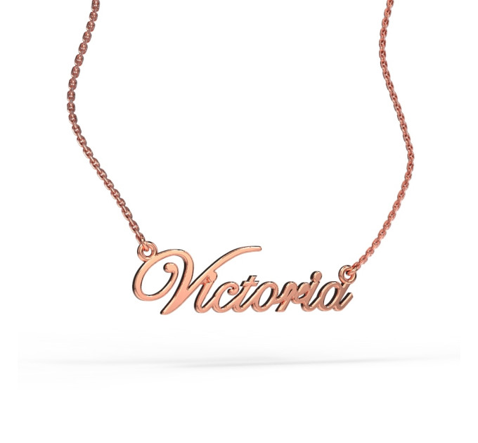 A pendant with a name on a gold-plated chain 320213-0,4 Victoria