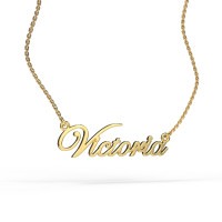 Gold name pendant on a chain 320130-0,4 Victoria