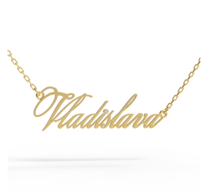 Gold name pendant on a chain 320120-0,4фб Vladislava