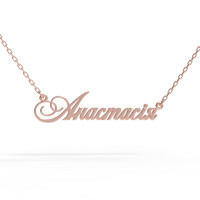 Gold name pendant on a chain 320110-0,3 Анастасия