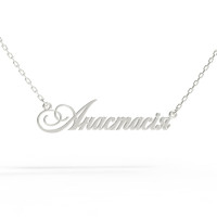 Silver name pendant on a chain 320232-0,4 Анастасия
