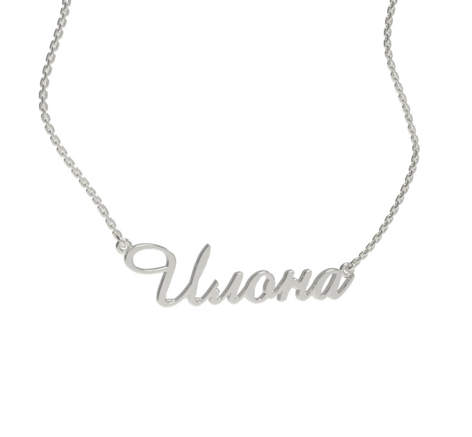 Silver name pendant on a chain 320232-0,4 Илона