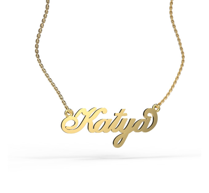 Gold name pendant on a chain 320120-0,4 Katya-1