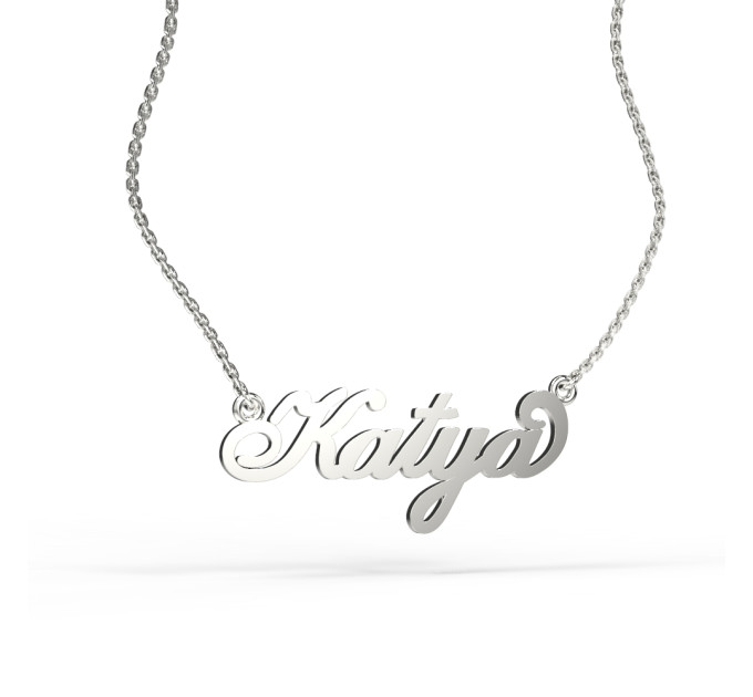 Silver name pendant on a chain 320232-0,4 Katya-1