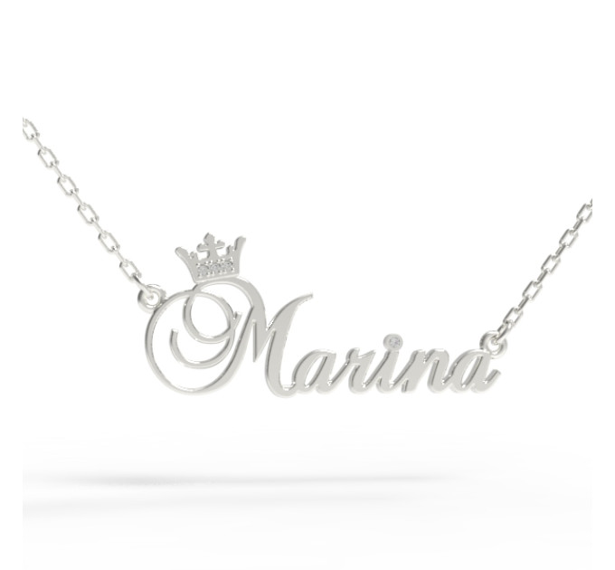 Gold name pendant on a chain 320130-0,4фб Marina