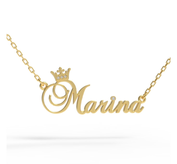 Gold name pendant on a chain 320120-0,4фб Marina