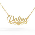 Gold name pendant on a chain 320120-0,3фб Polina