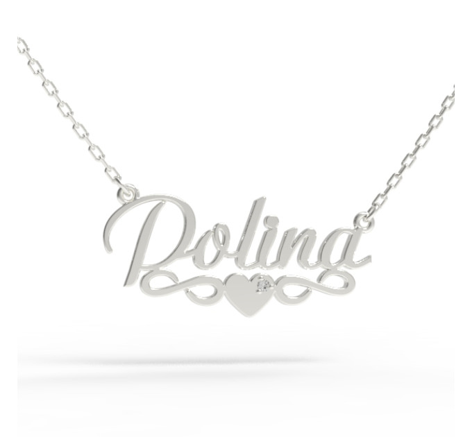 Gold name pendant on a chain 320130-0,3фб Polina