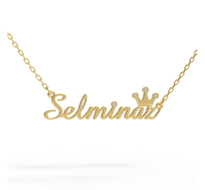 A pendant with a name on a gold-plated chain 320223-0,4фб Selminaz