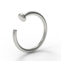 Кольцо для пирсинга серебряное со шляпкой 501232-9-1,0