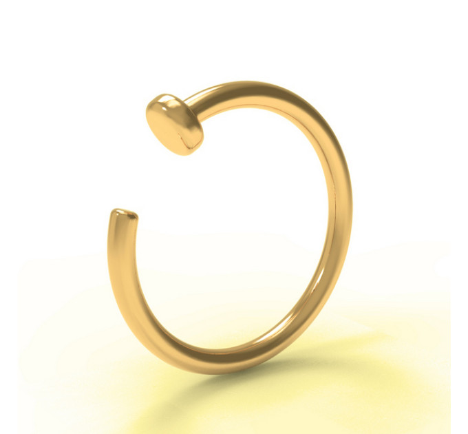 Кольцо для пирсинга серебряное со шляпкой 501223-7-0,8