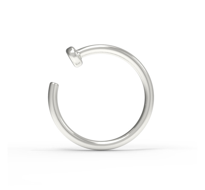 Кольцо для пирсинга серебряное со шляпкой 501232-6-0,8