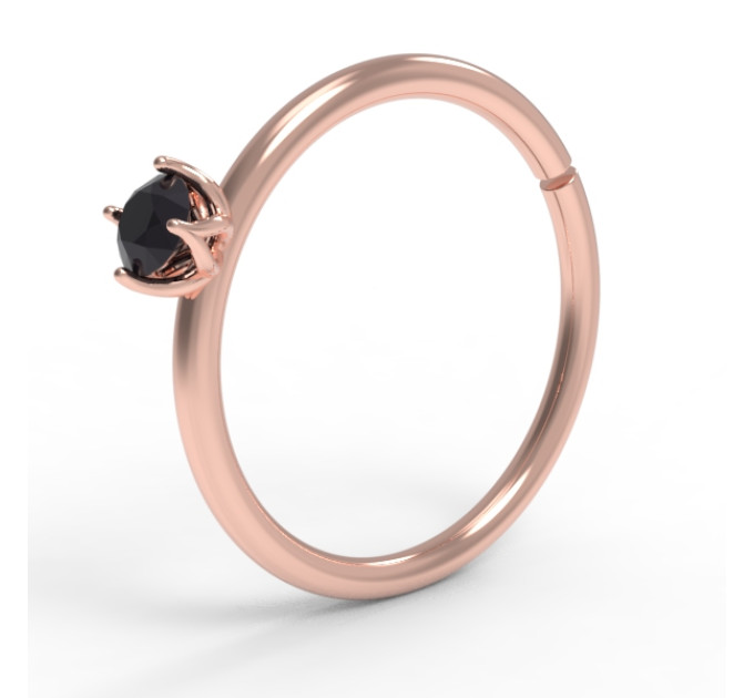 Кольцо для пирсинга золотое с бриллиантом Лотос 502110ДЧ-2,25-8-0,8