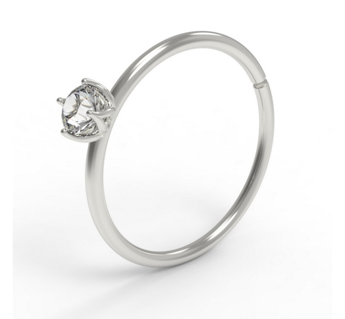 Кольцо для пирсинга золотое с бриллиантом Лотос 502130ДБ-2,0-8-0,8