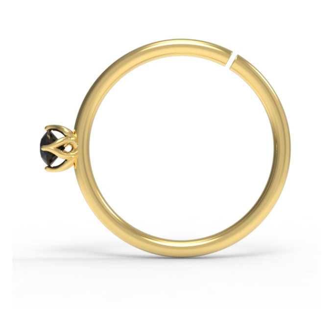 Кільце для пірсингу золоте з діамантом Лотос 502120ДЧ-2,25-10-0,8