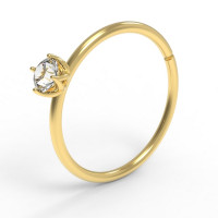 Кольцо для пирсинга золотое c фианитом Лотос 502120фб-2,25-10-1,0