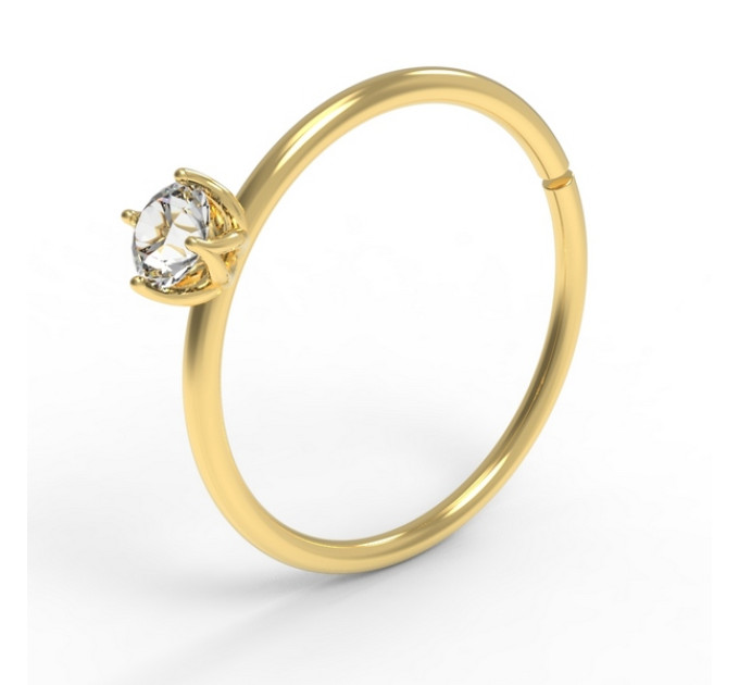 Кольцо для пирсинга золотое с муассанитом Лотос 502120М-2,25-10-1,0