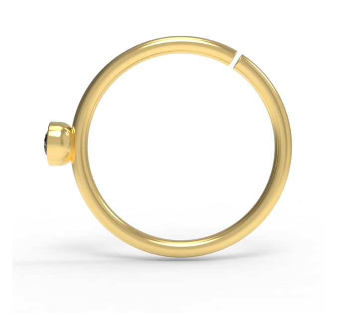Кольцо для пирсинга золотое с муассанитом 504120М-2,25-8-1,0
